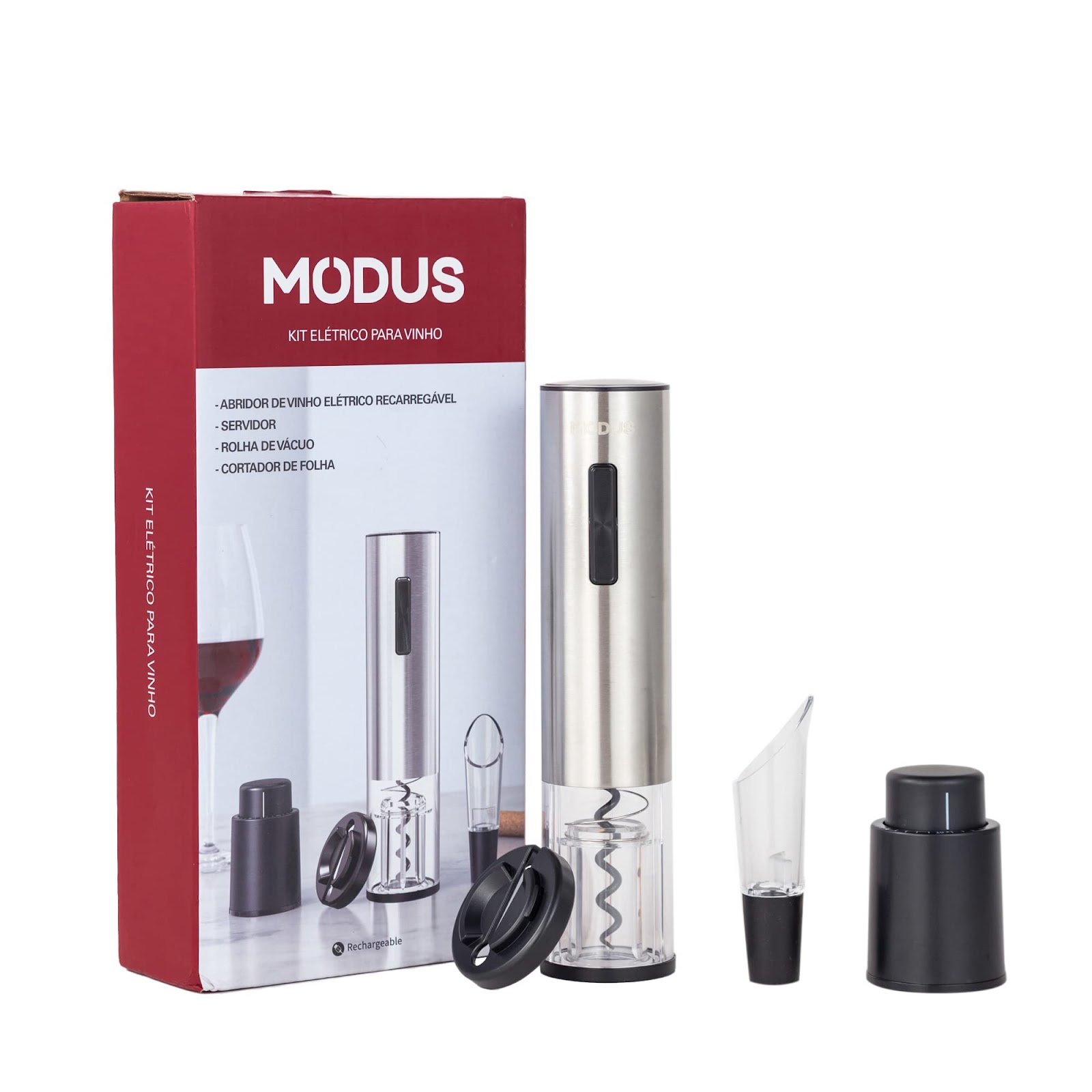 Kit Brastoy Abridor de Vinho Elétrico