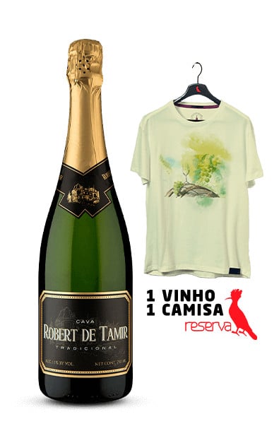 Espumante Robert De Tamir Reserva D.O. Cava Brut + Camiseta Amarela Aquarela Espanha M
