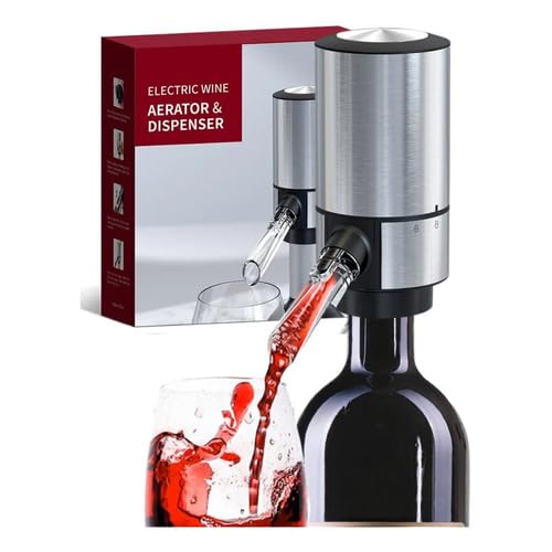 Aerador E Dispensador De Vinho Elétrico Decantador De Vinho bomba de vinho com base de tubo de aço inoxidável retrátil para decantador de oxidação instantânea para amantes de vinho
