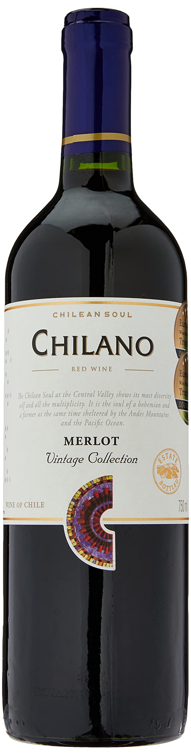 Vinho Chileno Tinto Merlot, 750ml
